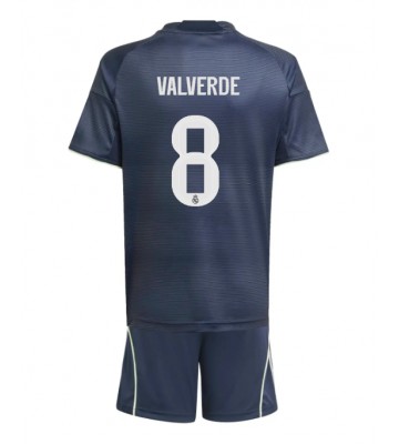 Real Madrid Federico Valverde #8 Udebanetrøje Børn 2025-26 Kortærmet (+ Korte bukser)